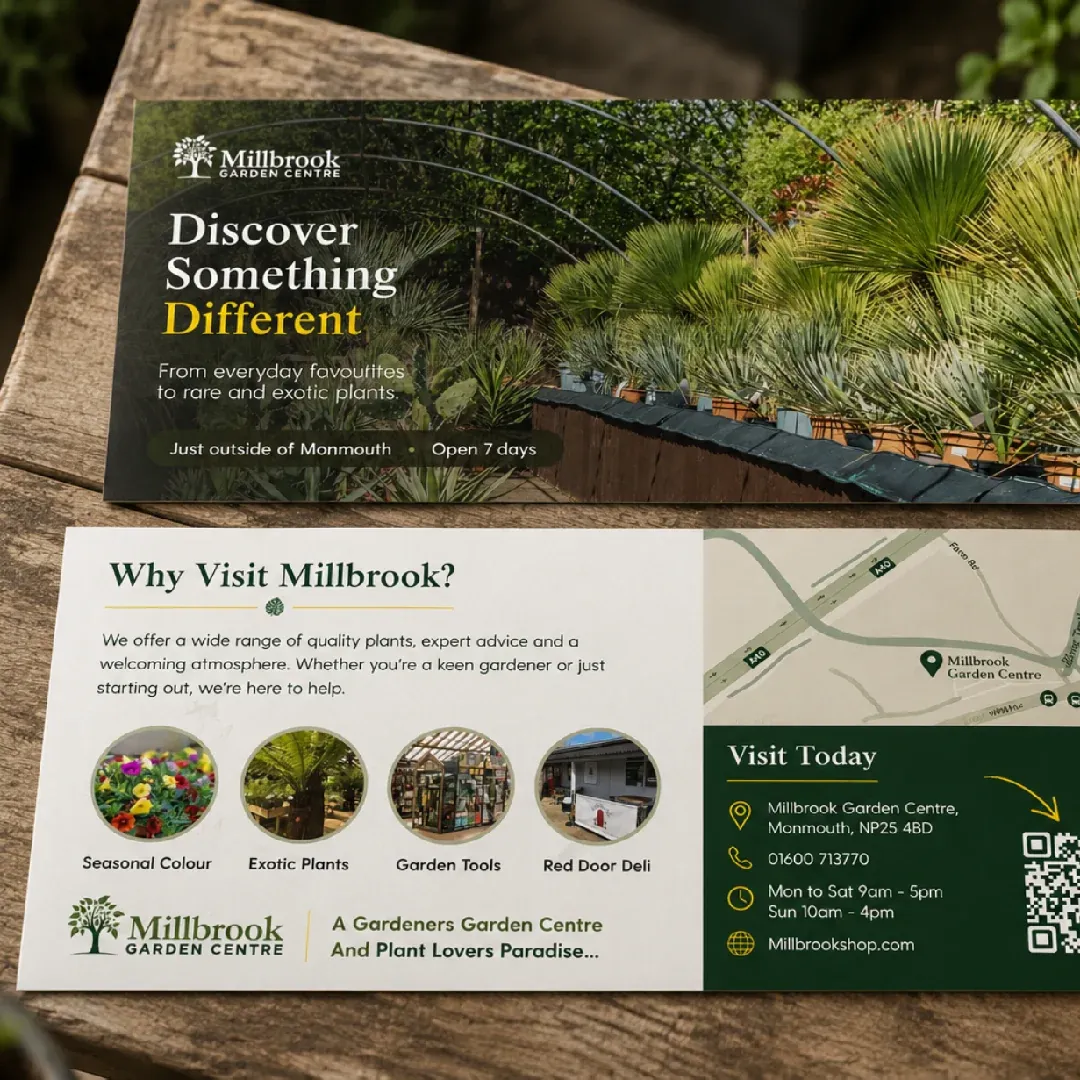 Millbrook Garden Centre flyer design