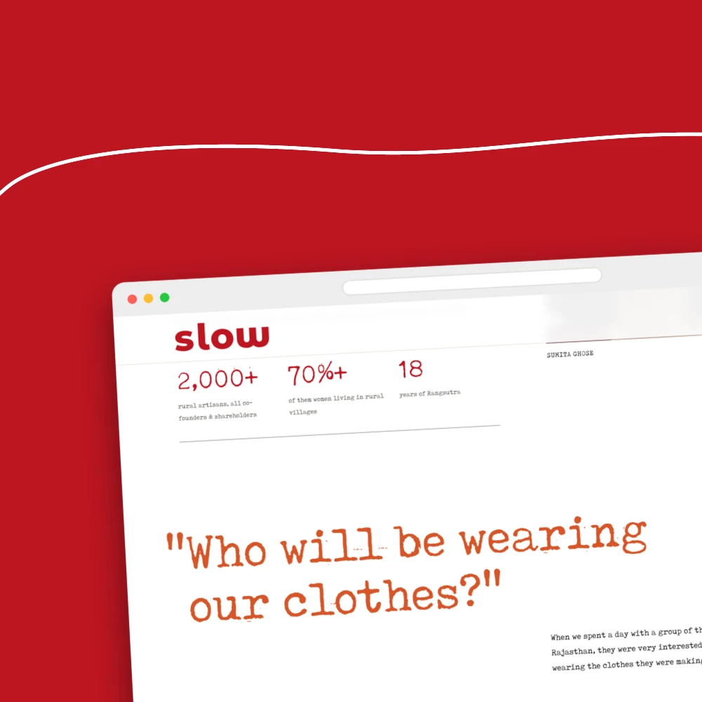 The Slow website story section, who will be wearing our clothes
